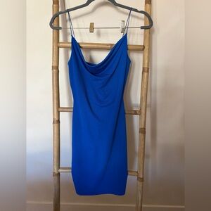 Revamped Vibrant Blue Strapless Dress